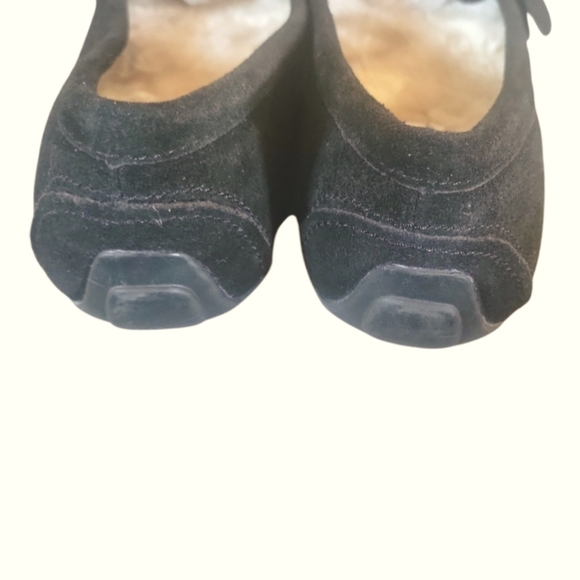 Kelsi by Kelsi Dagger Brooklyn Furry Suede Black Faux Fur Moccasin Loafers 10M - Picture 4 of 9